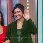 Paulina Chávez’s green corduroy blazer and pants on Good Morning America