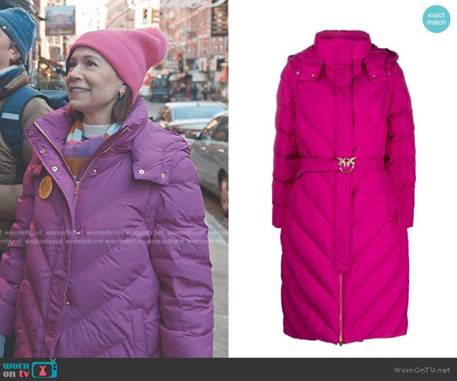 Pinko Chevron-Quilting Padded Hooded Coat worn by Elsbeth Tascioni (Carrie Preston) on Elsbeth