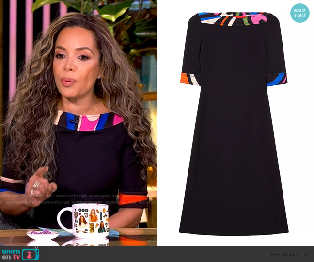 Pucci Colorblocked-Trim Midi-Dress worn by Sunny Hostin on The View