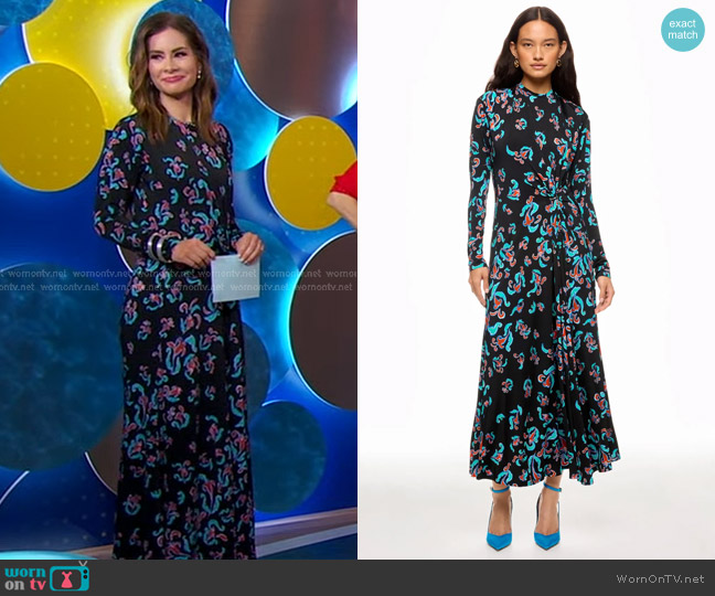 Rabanne Paisley Print Maxi Dress worn by Rebecca Jarvis on Good Morning America