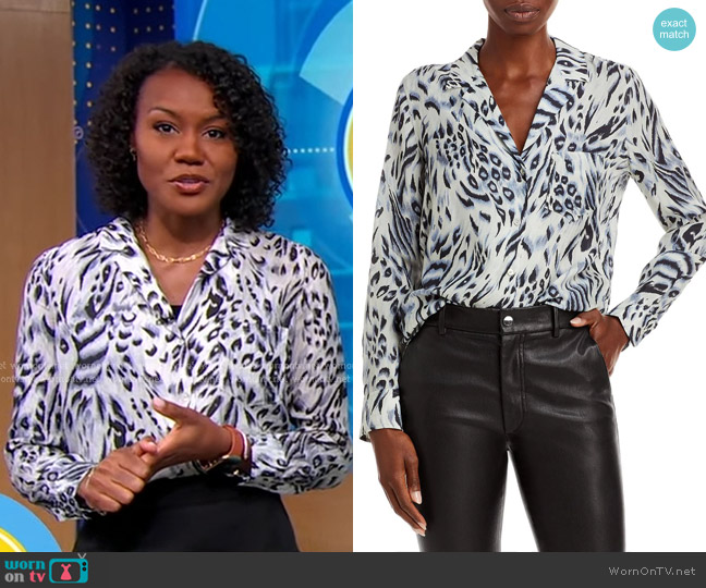 Rails Rebel Animal Print Top worn by Janai Norman on Good Morning America
