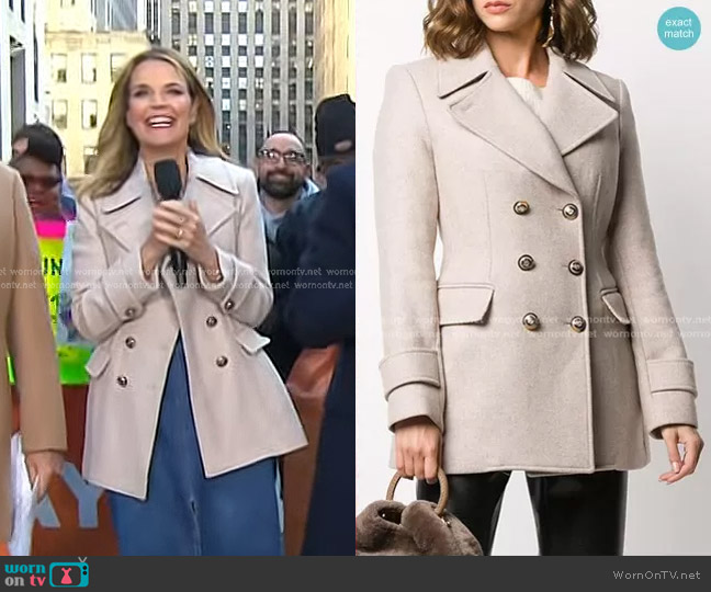 Veronica Beard Regina Peacoat worn by Savannah Guthrie on Today