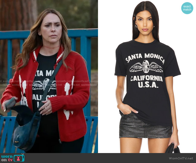 Retro Brand Santa Monica Tee in Vintage Black worn by Maddie Kendall (Jennifer Love Hewitt) on 9-1-1