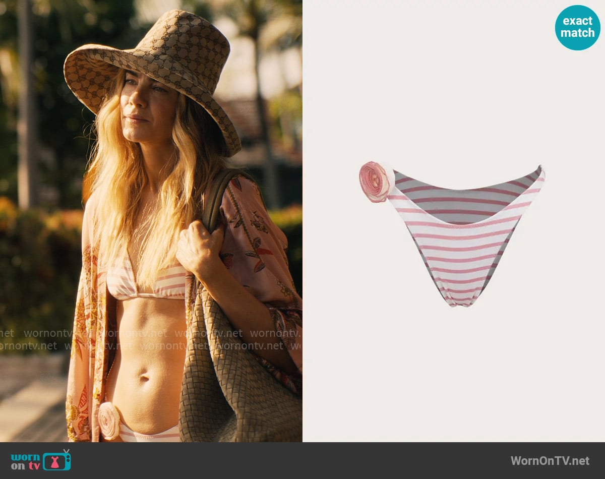 SAME Rose 90s Bottom in Pink Stripe worn by Jaclyn Lemon (Michelle Monaghan) on The White Lotus