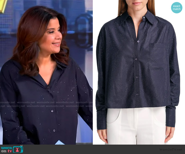 TWP Average Joe Embellished Button-Front Shirt worn by Ana Navarro on The View
