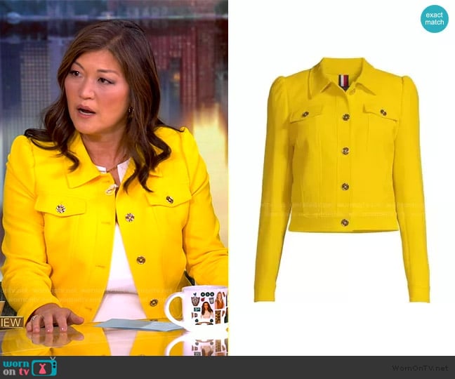 Tommy Hilfiger Puff-Sleeve Trucker Jacket worn by Juju Chang on The View