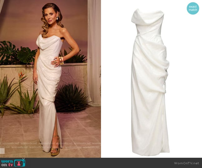 Vivienne Westwood Strapless Sequined Dress worn by Dorit Kemsley on The Real Housewives of Beverly Hills