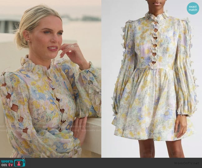 Zimmermann Butterfly Embellished Linen & Silk Mini Dress worn by Madison LeCroy on Southern Charm