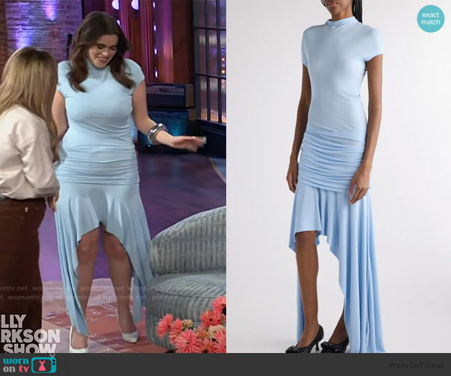 Acne Studios Dopaga Draped Crepe Jersey Dress worn by Barbie Ferreira on The Kelly Clarkson Show