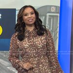 Adelle’s brown print tiered mini dress on Today