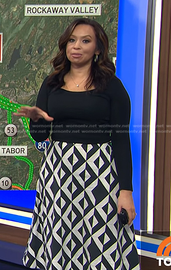 Adelle’s geometric print skirt on Today