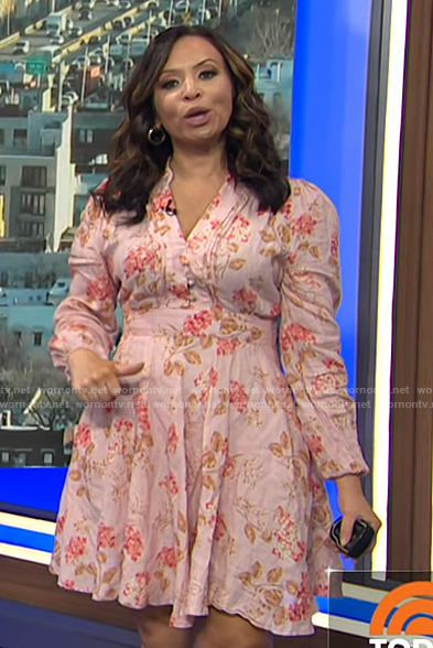 Adelle’s pink floral print dress on Today