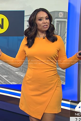 Adelle’s yellow faux wrap dress on Today