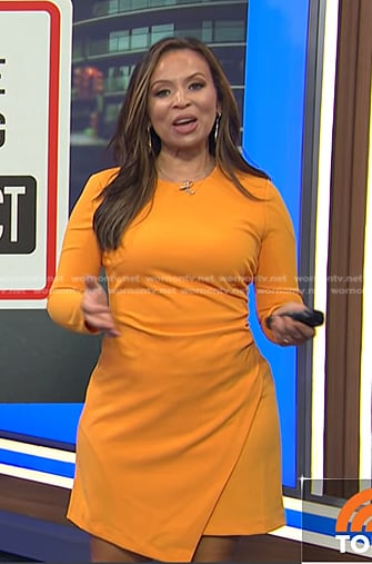 Adelle’s yellow faux wrap dress on Today