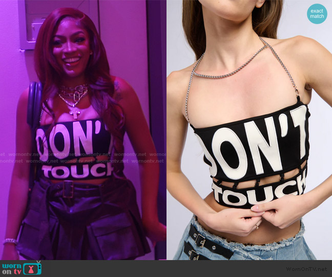 Akira Look But Don't Touch Halter Neck Top worn by Drew Sidora on The Real Housewives of Atlanta