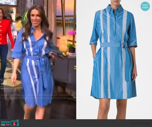 Akris Punto Striped Cotton Poplin Belted Shirtdress worn by Alyssa Farah Griffin on The View