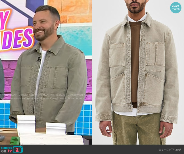 Alex Mill Zip Chore Jacket in Stoneware worn by Barry Bordelon on Today