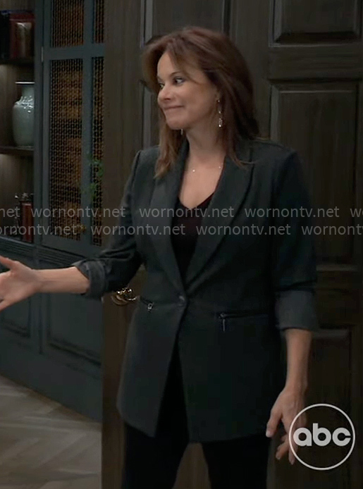 Alexis’s grey pinstripe blazer on General Hospital