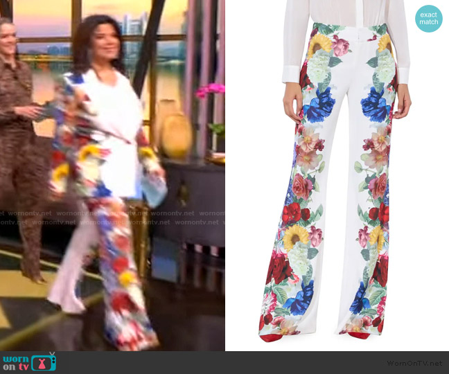 Alice and Olivia Andrew Mid-Rise Bootcut Slim Pants worn by Ana Navarro on The View