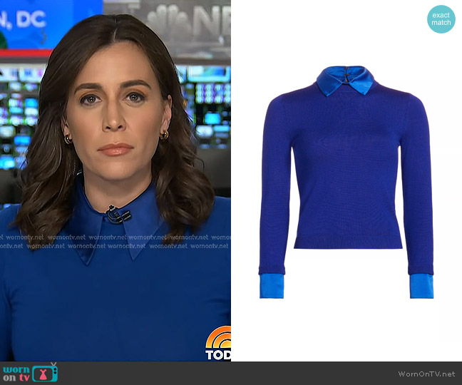 Alice + Olivia Porla Layered Look Sweater worn by Hallie Jackson on Today