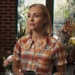 Alice’s plaid ruffle trim top on Grosse Pointe Garden Society