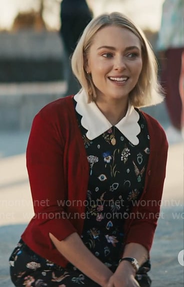 Alice’s floral print dress with scalloped collar on Grosse Pointe Garden Society