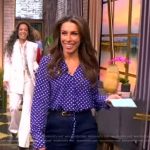 Alyssa’s blue polka dot print top on The View