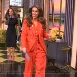Alyssa’s coral double breasted blazer and vest on The View