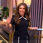 Alyssa’s black double breasted contrast mini dress on The View