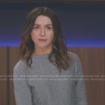 Amelia’s heather grey boat neck sweater on Greys Anatomy