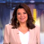 Ana’s beige belted blazer and pants on The View