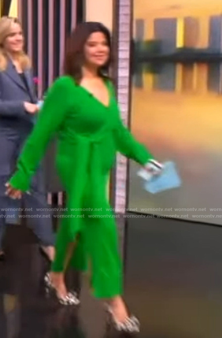 Ana’s green knit wrap dress on The View