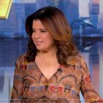 Ana’s printed long sleeve dress on The View