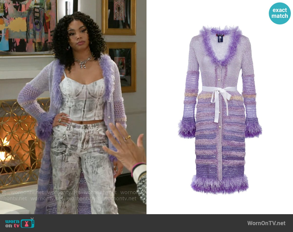 Andreeva Handmade Knit Cardigan Dress worn by Chelsea Hamilton (RhonniRose Mantilla) on Beyond the Gates
