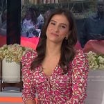 Angie Lassman’s pink print tie neck dress on Today