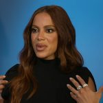 Annita’s black button detail top on E! News