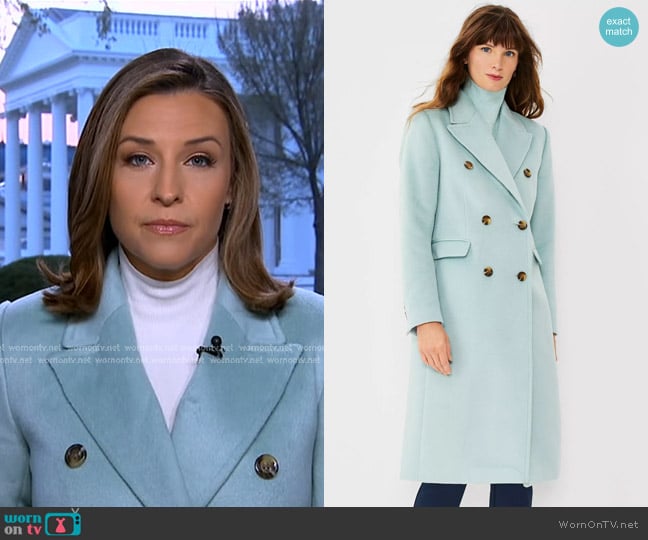 Ann Taylor Wool Blend Double Breasted Chesterfield Coat worn by Mary Bruce on Good Morning America