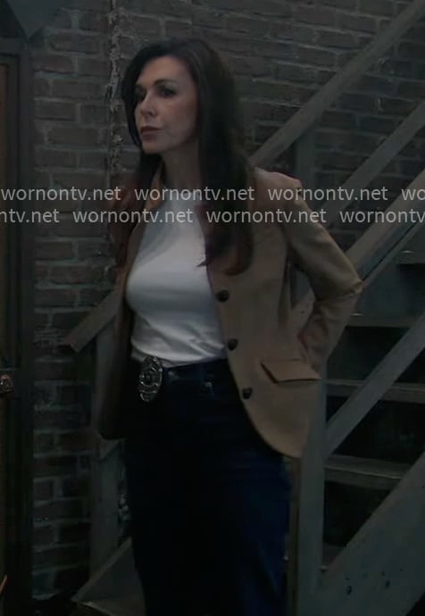 Anna’s camel jacket on General Hospital