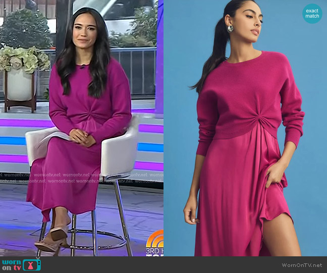 Anthropologie The Gemini Twofer Sweater + Dress Set worn by Emilie Ikeda on Today