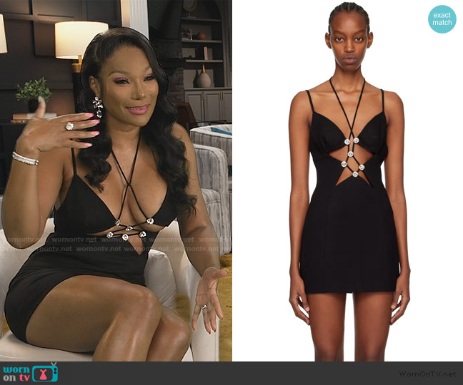 Area Black Star Cutout Minidress worn by Angela Oakley on The Real Housewives of Atlanta