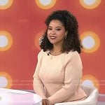 Arianna’s beige ribbed top and skirt on Today