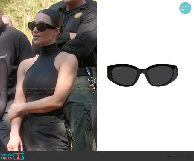 Balenciaga Bossy Round AF Sunglasses worn by Kim Kardashian (Kim Kardashian) on The Kardashians