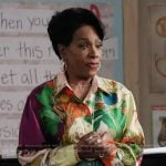 Barbara’s multicolored floral print blouse on Abbott Elementary