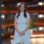 Barbie Ferreira’s blue asymmetric dress on The Kelly Clarkson Show