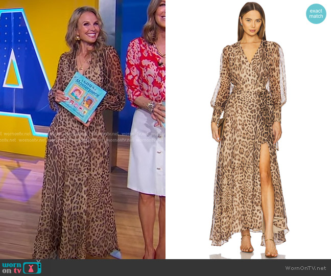 Bardot Lucianna Maxi Wrap Dress worn by Elisabeth Hasselbeck on Good Morning America