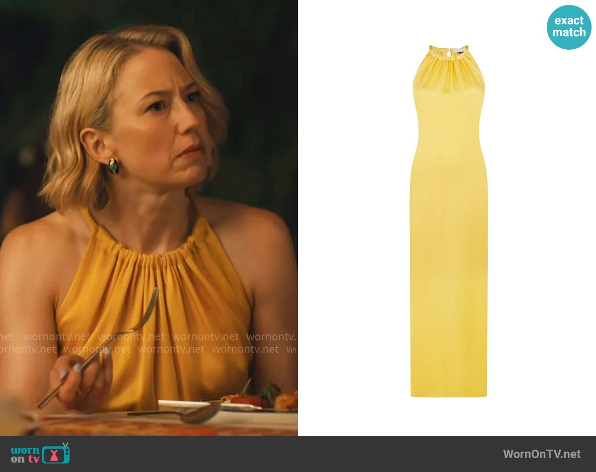 Bella Freud Edie Dress worn by Laurie (Carrie Coon) on The White Lotus