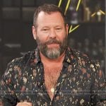 Bert Kreischer’s black floral print shirt on Access Hollywood