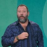 Bert Kreischer’s blue and black print shirt on Today