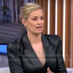 Beth Behrs’ leather blazer dress on CBS Mornings