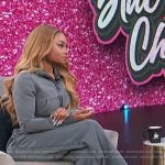 Blac Chyna’s gray sweatshirt and pants on Access Hollywood